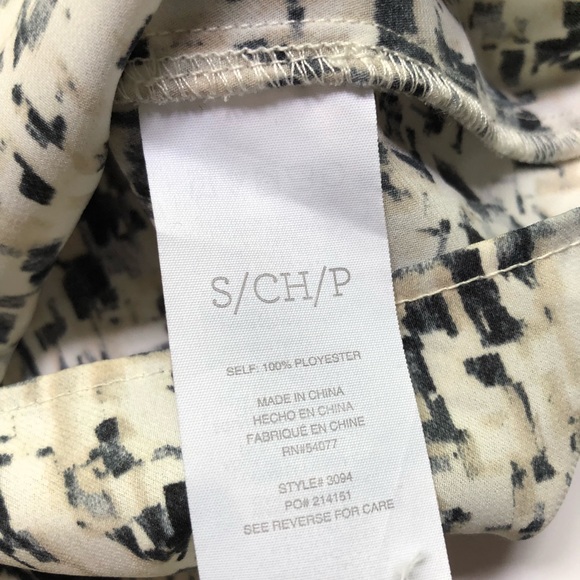 CAbi Shatter Split Neck Geometric Long Sleeve - Picture 6 of 7